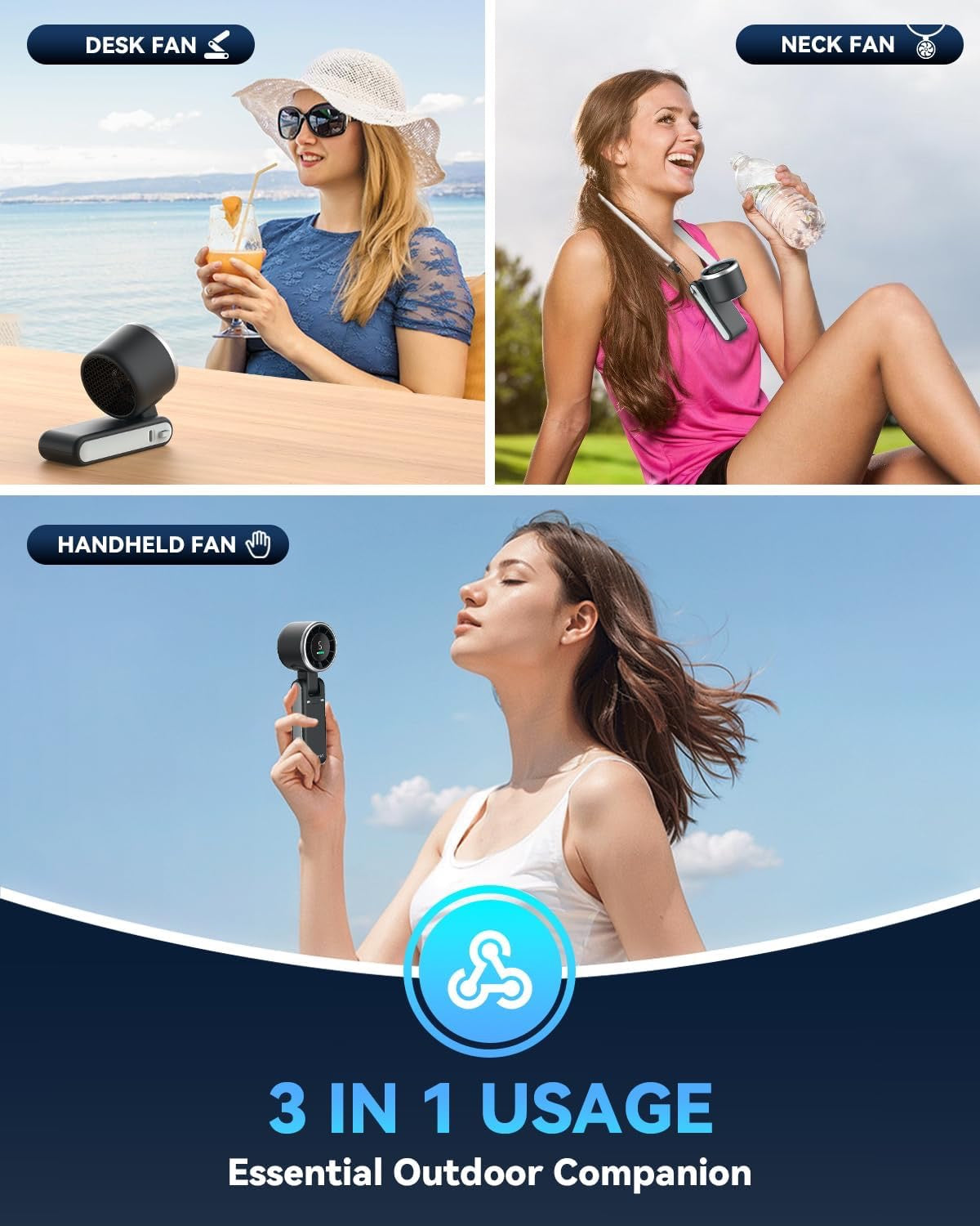 Portable 3-in-1 Air Cooler Fan – Mini AC for Room, Office & Car | Fast Cooling + Humidifier | Ships from USA 🇺🇸 | TikTok & Amazon Hot Seller!