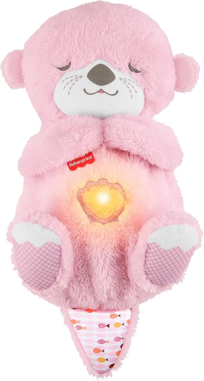 Sound Machine Soothe 'n Snuggle Otter Portable Plush Baby Toy with Sensory Details Music Lights & Rhythmic Breathing Motion