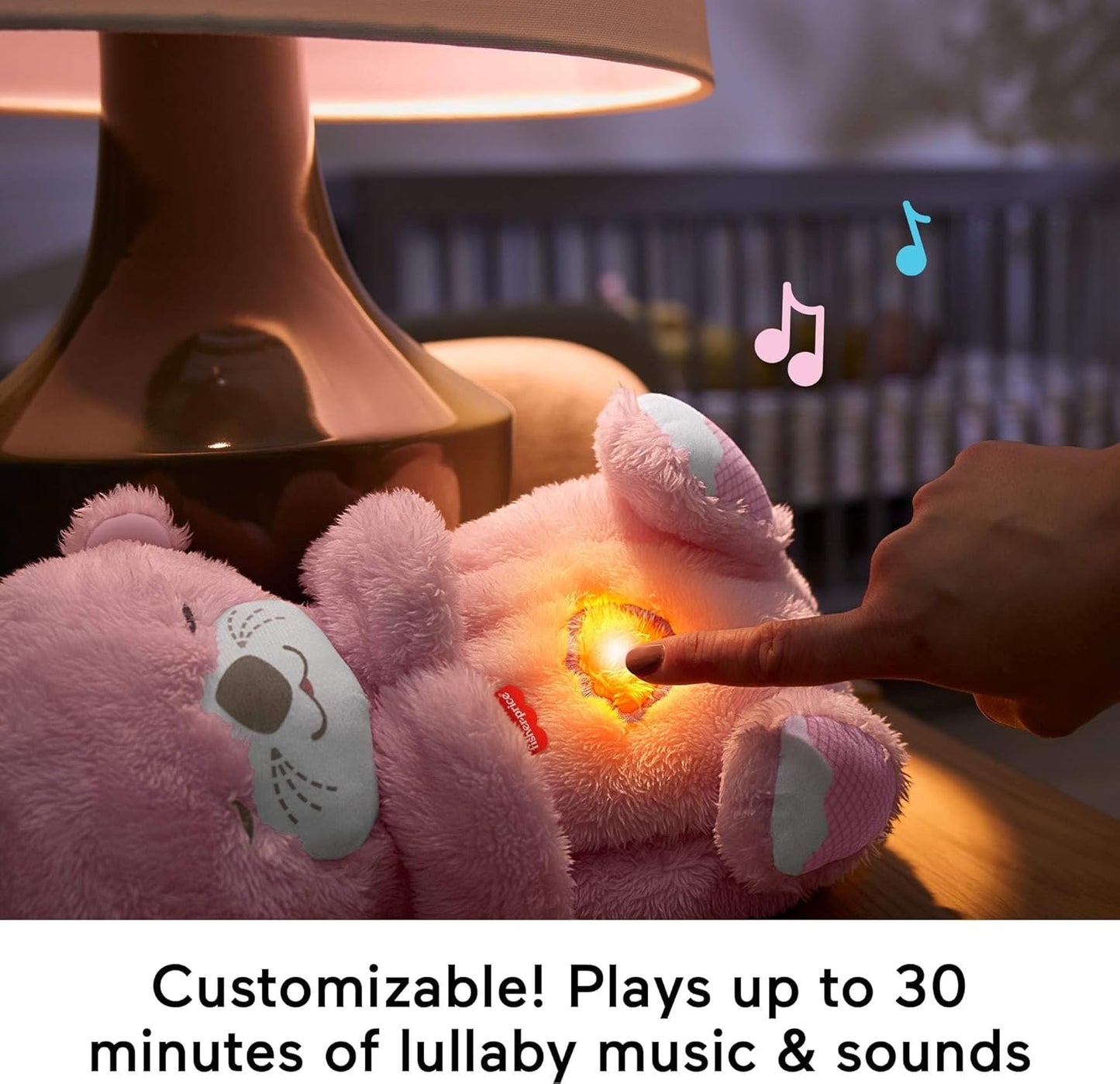 Sound Machine Soothe 'n Snuggle Otter Portable Plush Baby Toy with Sensory Details Music Lights & Rhythmic Breathing Motion